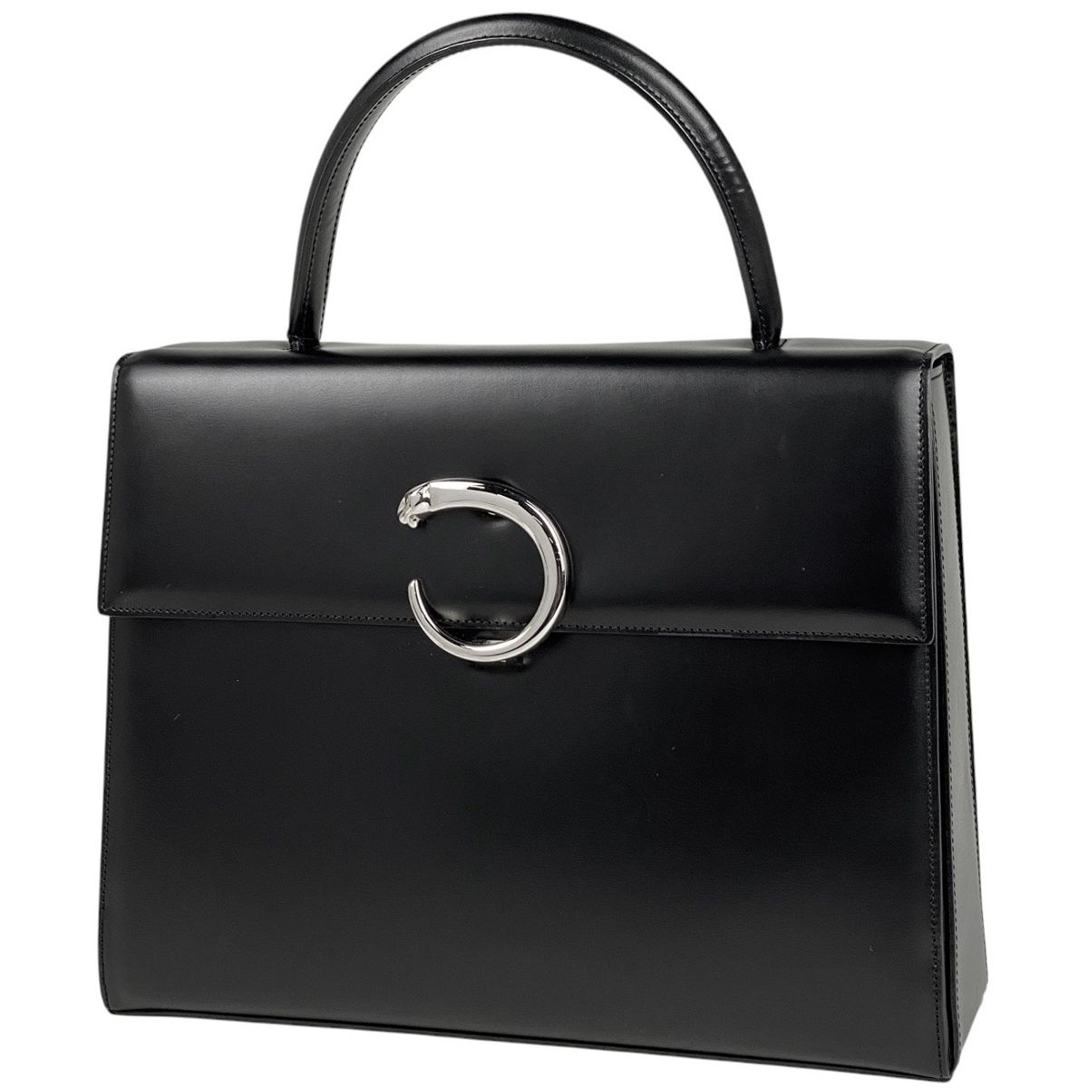 カルティエ CARTIER パンテール ハンドバッグ 豹 パンサー ハンドバッグ レザー ブラック レディース