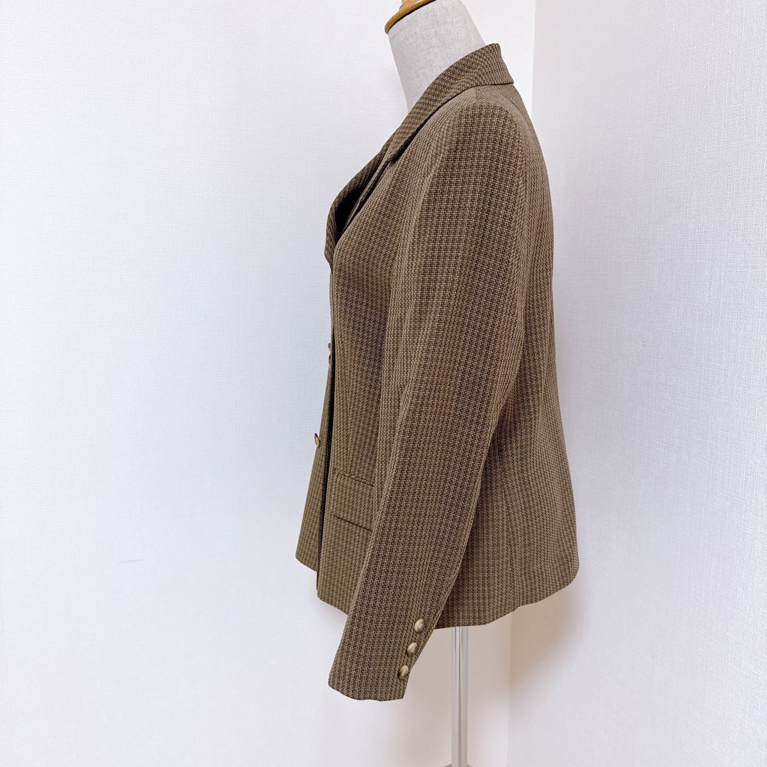 SCAPA ブラウンチェック柄 テーラードジャケット 美品 SCAPA スキャパ 