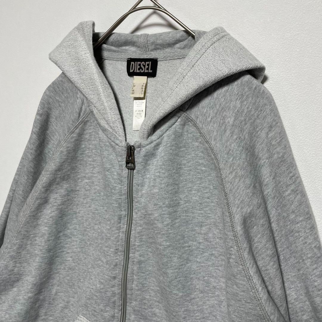 ディーゼル DIESEL パーカー ジップアップ ショート丈 グレー DIESEL ディーゼル ショート丈 パーカー フーディー ジップアップ