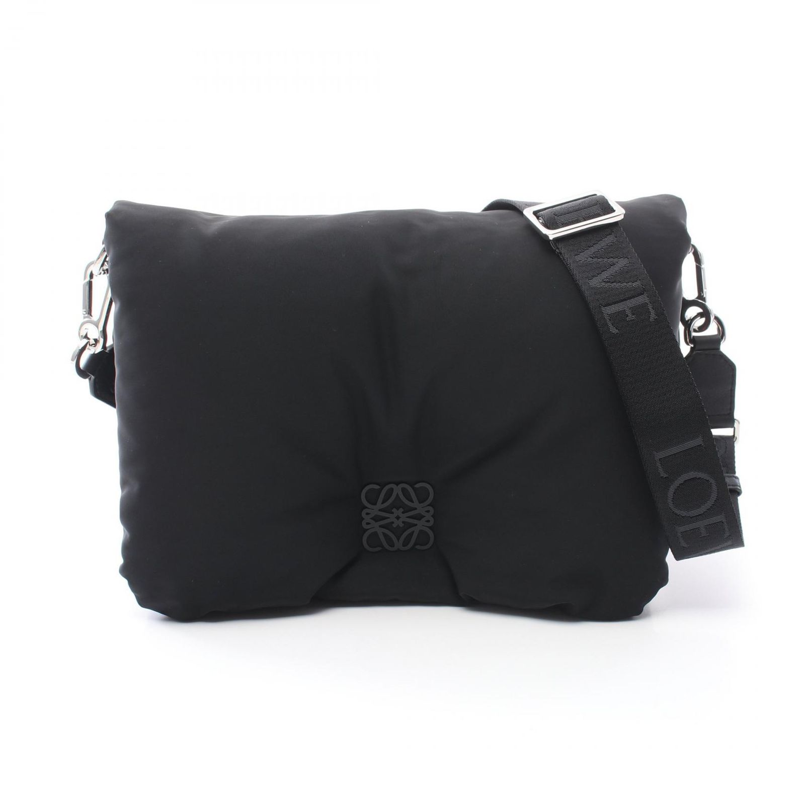 ロエベ LOEWE ショルダーバッグ ゴヤ パファー B896G22X01 ブラック ナイロン レザー ゴヤ パファー ショルダーバッグ メンズ Used A