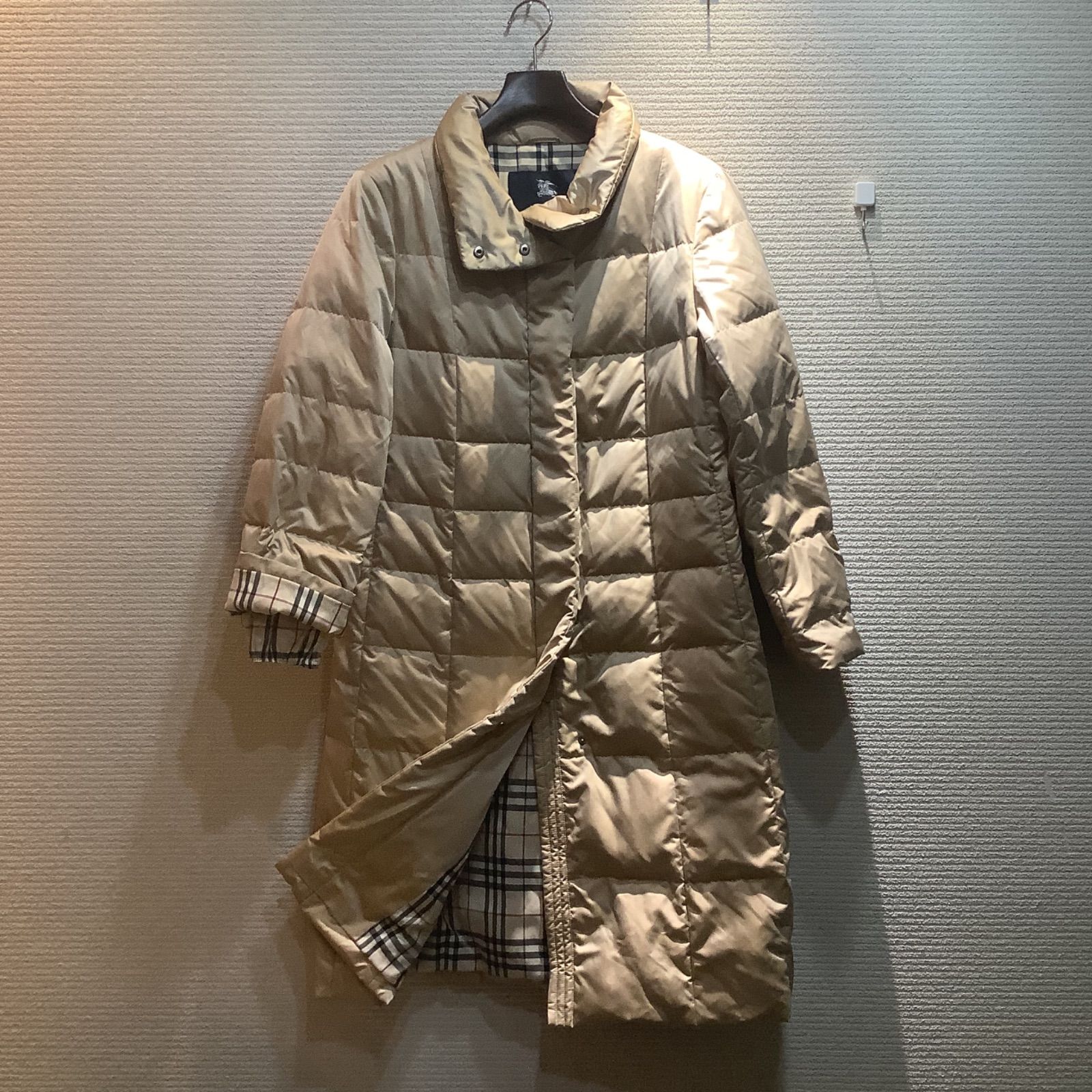 バーバリーロンドン BURBERRY LONDON チェック柄 ロング ダウンコート