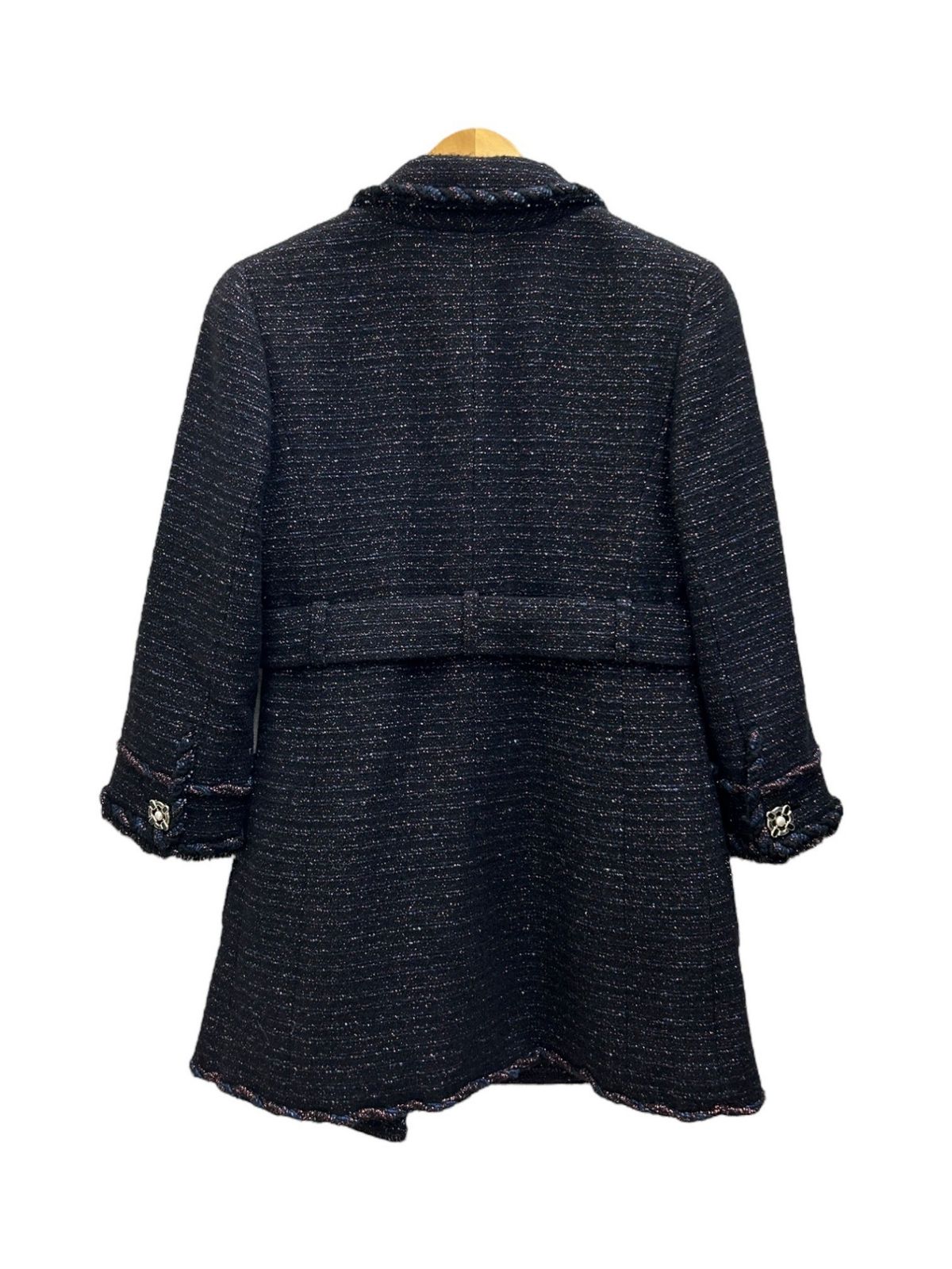CHANEL 美品CCラメ グリポア カシミヤニットコート - メルカリ