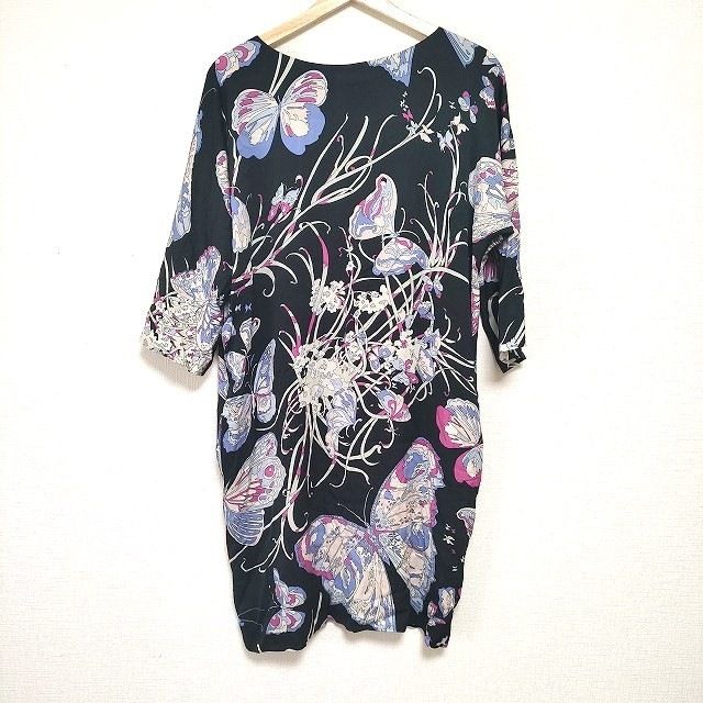 ■美品■ エミリオプッチ プッチ柄 フレンチ袖 ワンピース シルク38 美品】EMILIO PUCCI ワンピース 40（美品】EMILIO PUCCI 膝丈