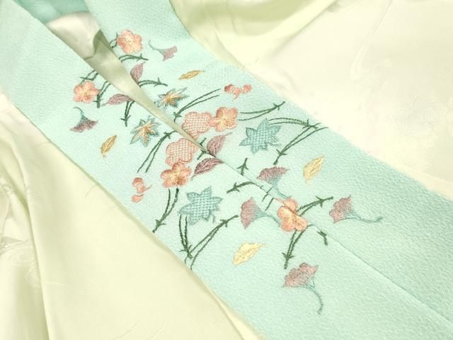 長襦袢　辻が花　半衿刺繍　梅　無双　暈し染め　正絹　裄67cm 長襦袢 辻が花 半衿刺繍 梅 無双 暈し染め 正絹 裄67cm