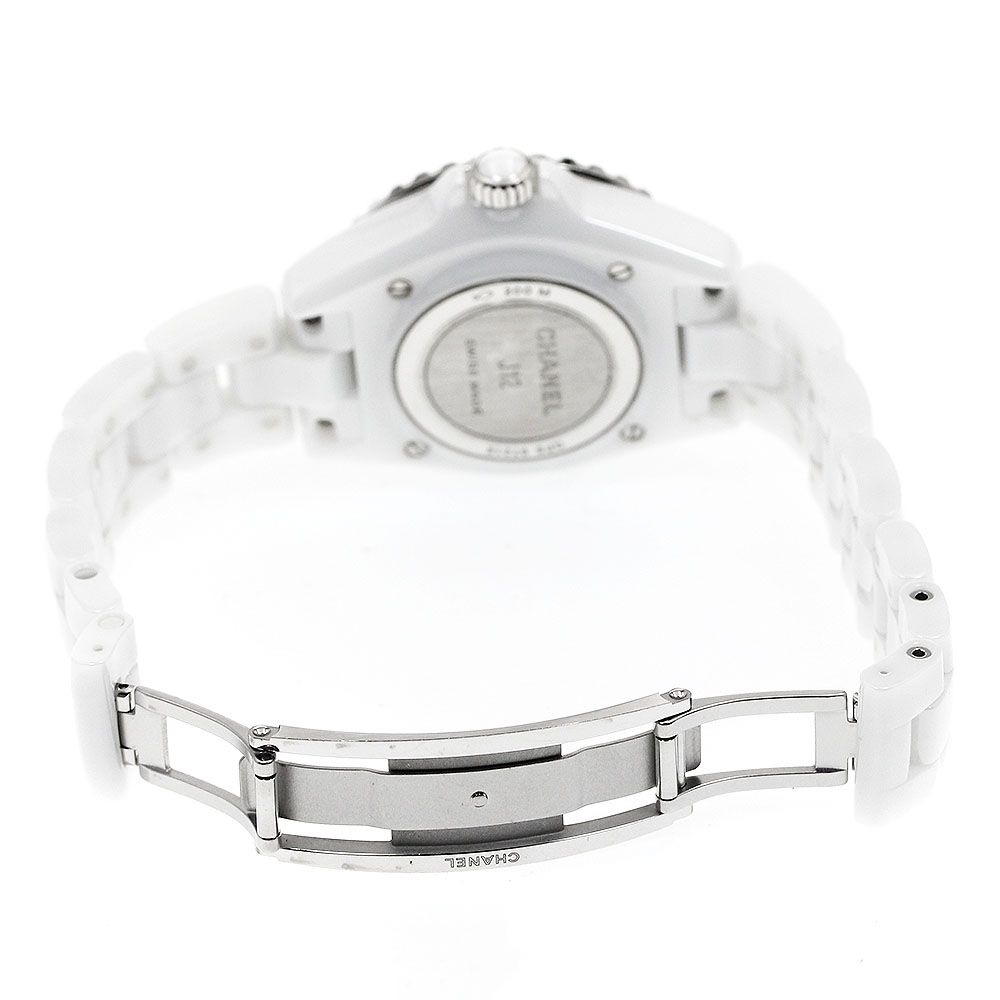 シャネル CHANEL H5704 J12 白セラミック 12Pダイヤ クォーツ
