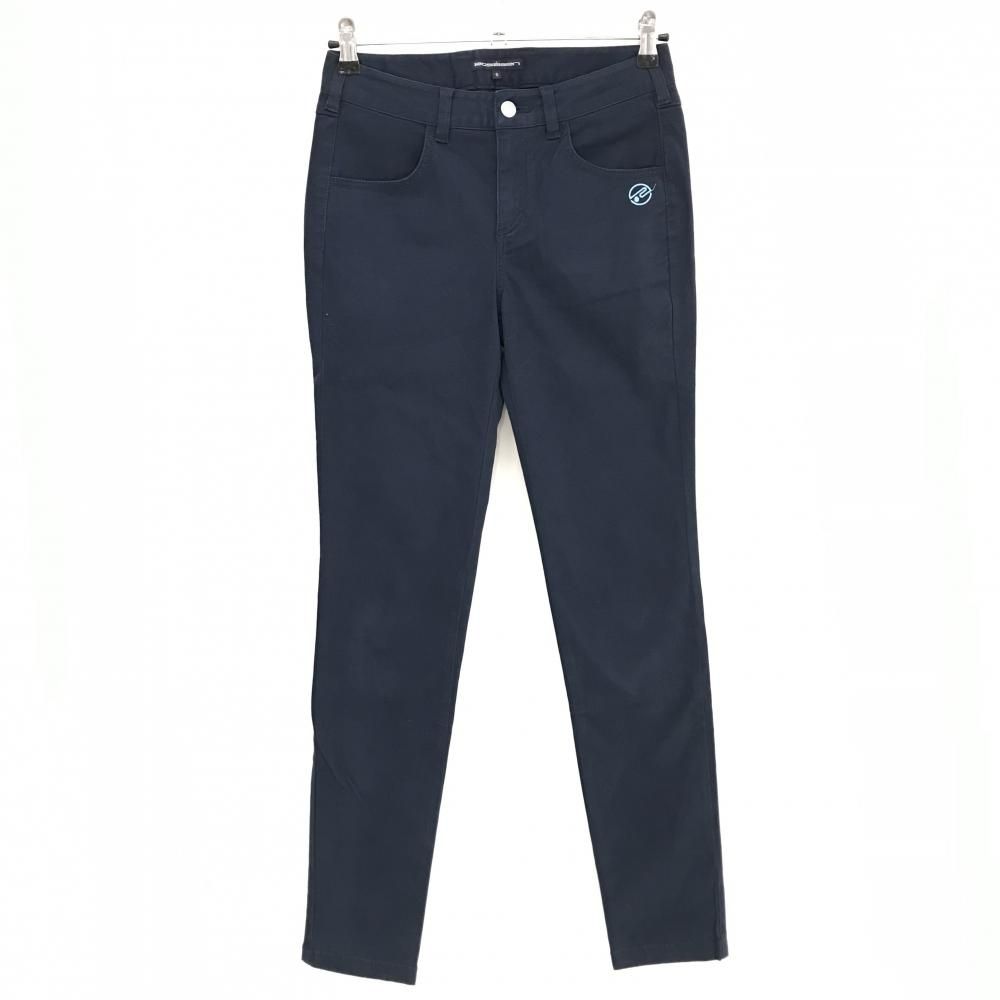 ロサーセン ストレッチパンツ ネイビー ロゴ刺しゅう 色褪せ