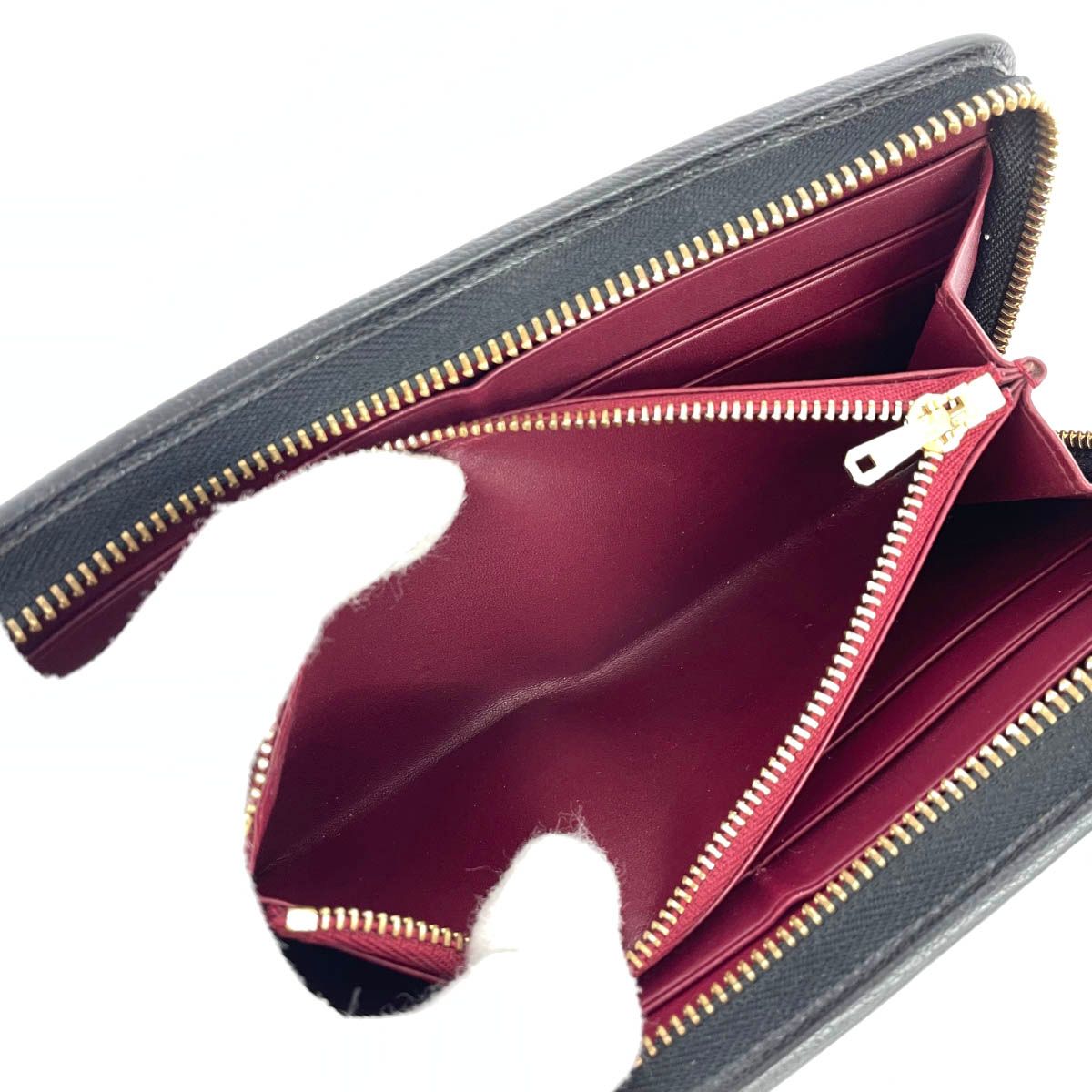 ロエベ アナグラム ラウンドファスナー 型押し 長財布 ブラック