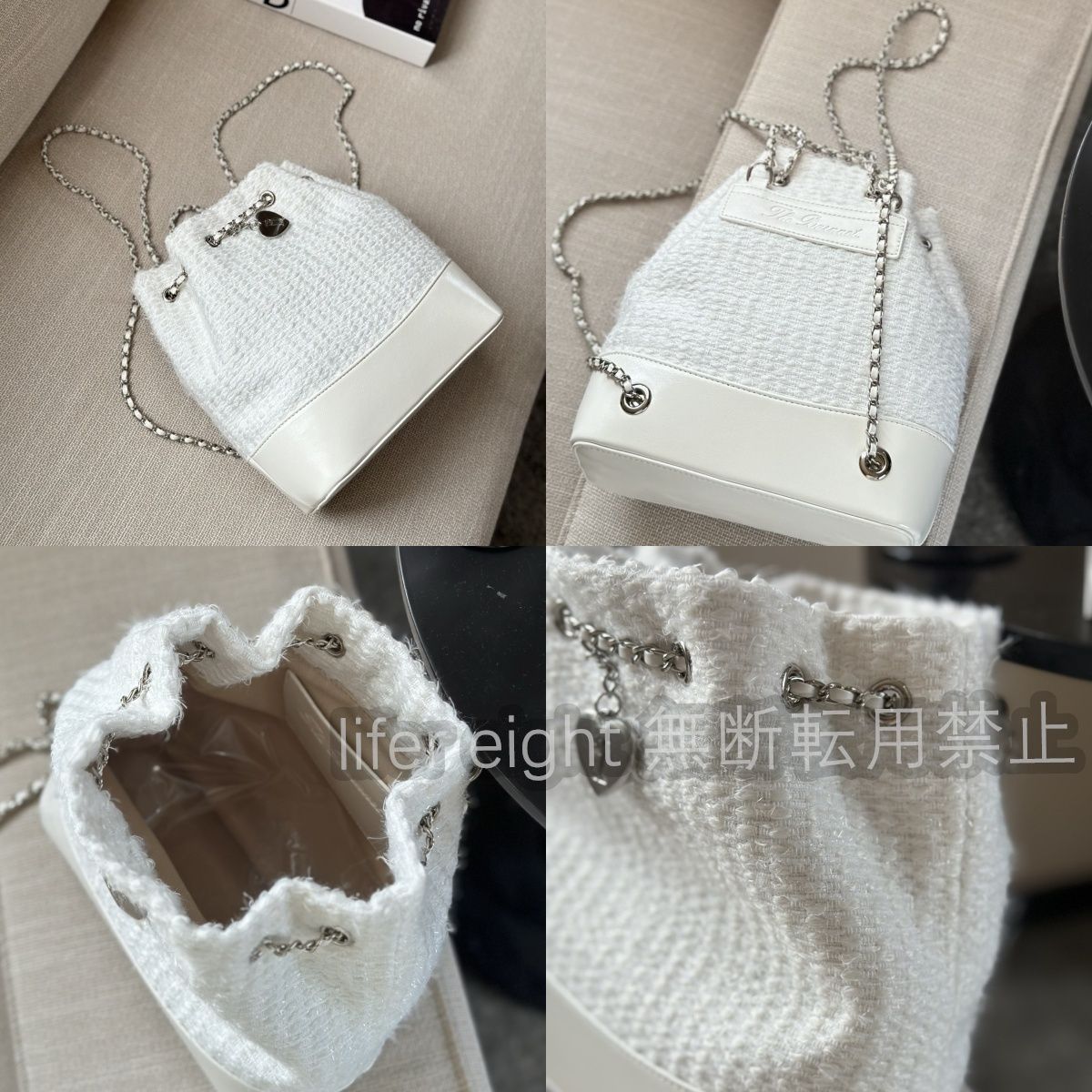 The barnnet ツイードチェーンバッグ　リュック ✨🔥💼新品 韓国 The Barnnet スタイリッシュなツイードチェーン