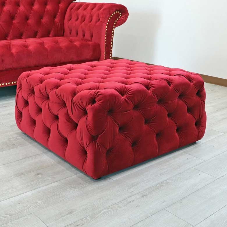 オットマン テーブル ベルベット レッド オットマン テーブル ベルベット レッド