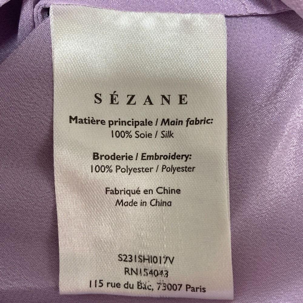 美品 SEZANE セザンヌ シルク 長袖 レースシャツ ブラウス