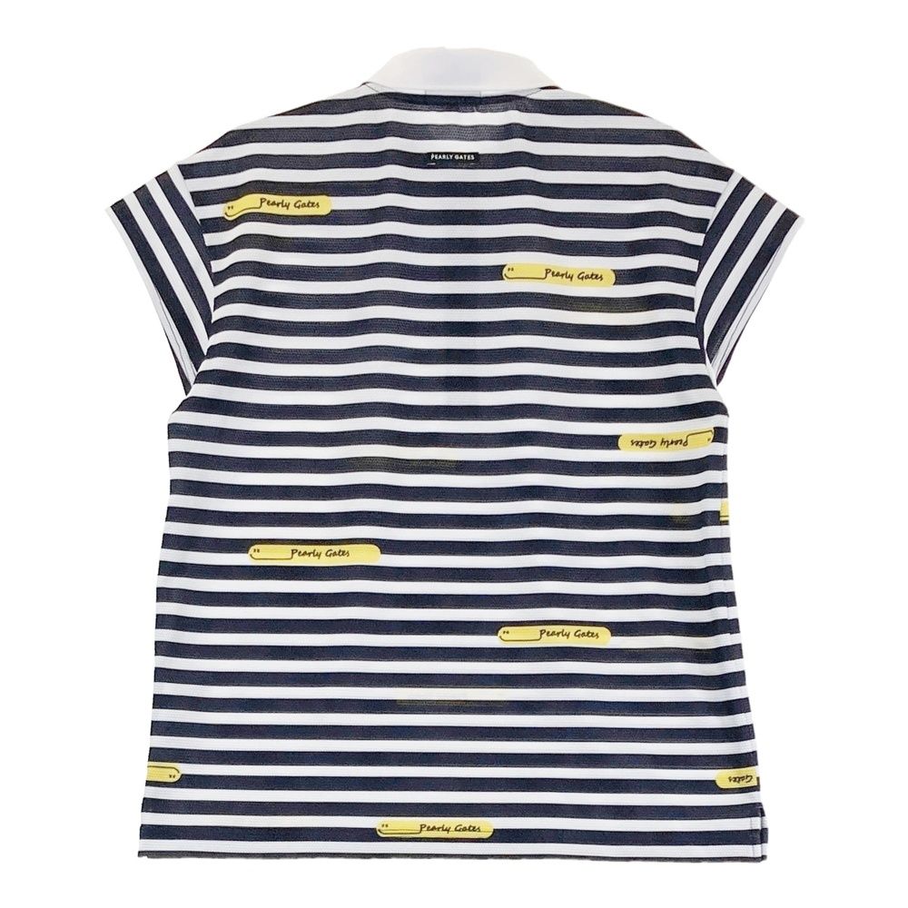 サイズ 2 PEARLY GATES パーリーゲイツ モデル 半袖ポロシャツ ボーダー柄 ホワイト系 240101541615 ゴルフウェア レディース ストスト