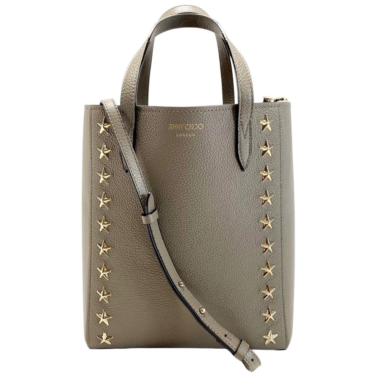 JIMMY CHOO ジミーチュウ スタースタッズ グレー 2WAYミニトートバッグ