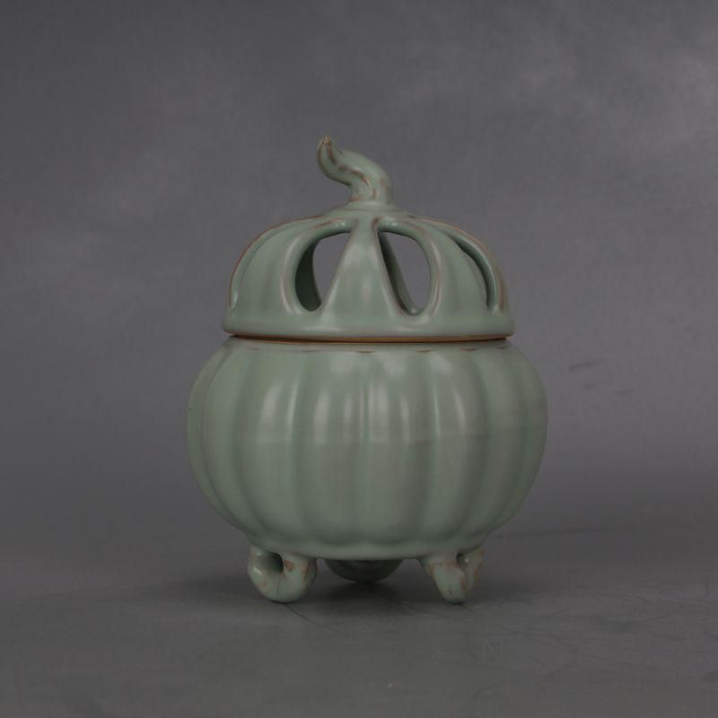 中国 汝窯 青磁 香炉 陶器 陶芸 香道具 仏具 官窯 青釉 新品未使用】中国 汝窯 青磁 香炉 陶器 陶芸 香道具 仏具 官窯