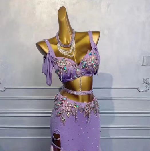 新品 ベリーダンス 衣装 コスチューム ラベンダー 新品 ベリーダンス 衣装 コスチューム ラベンダー