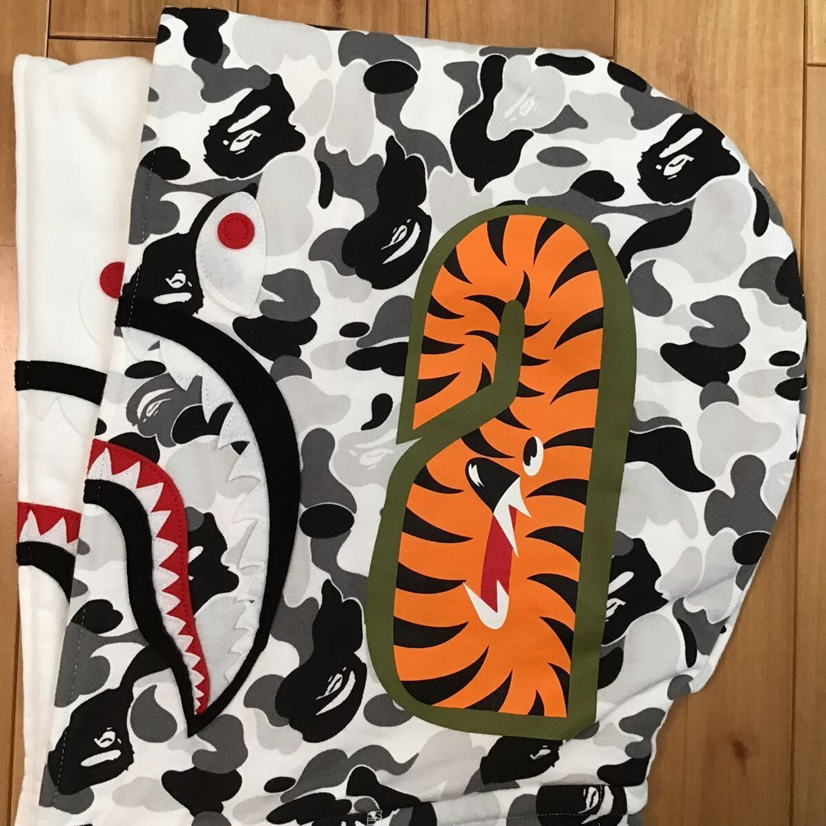 ABC camo ダブル シャーク パーカー Lサイズ グレー Double