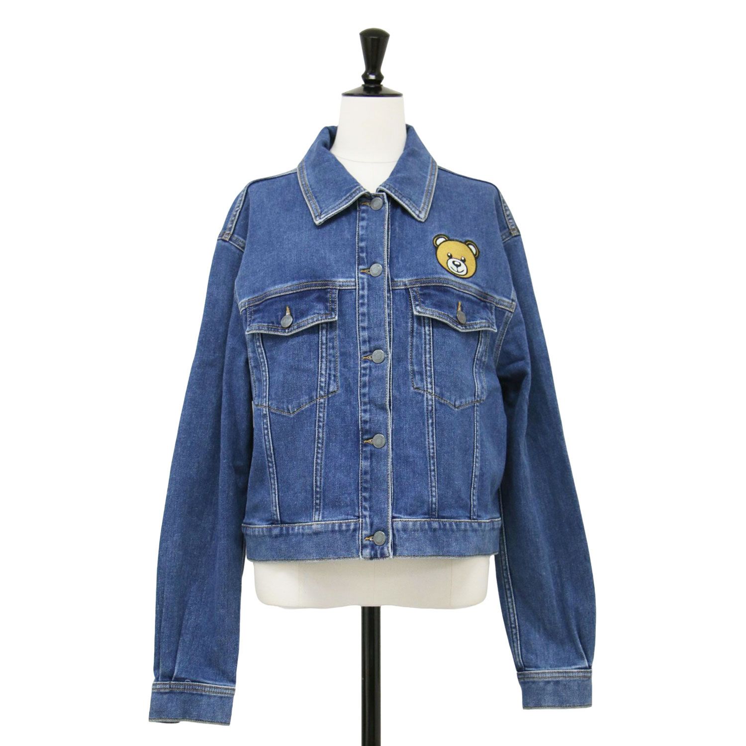 ピンクハウス くま 刺繍 ゼッケン ブルゾン テディベア MA-1 黒 F