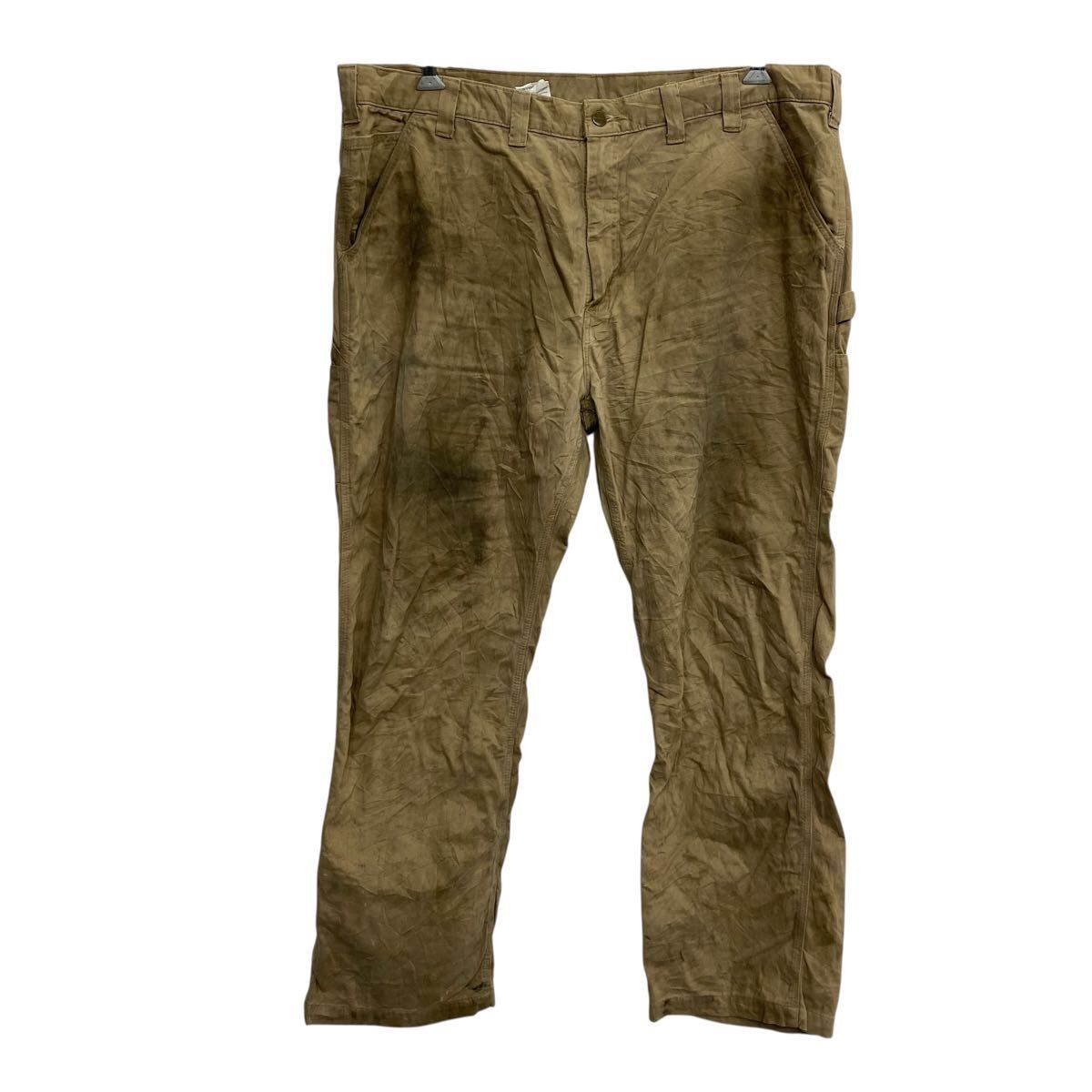 格安販売の W44 ワークパンツ Carhartt ブラウン ジップアップ カーハート パンツ
