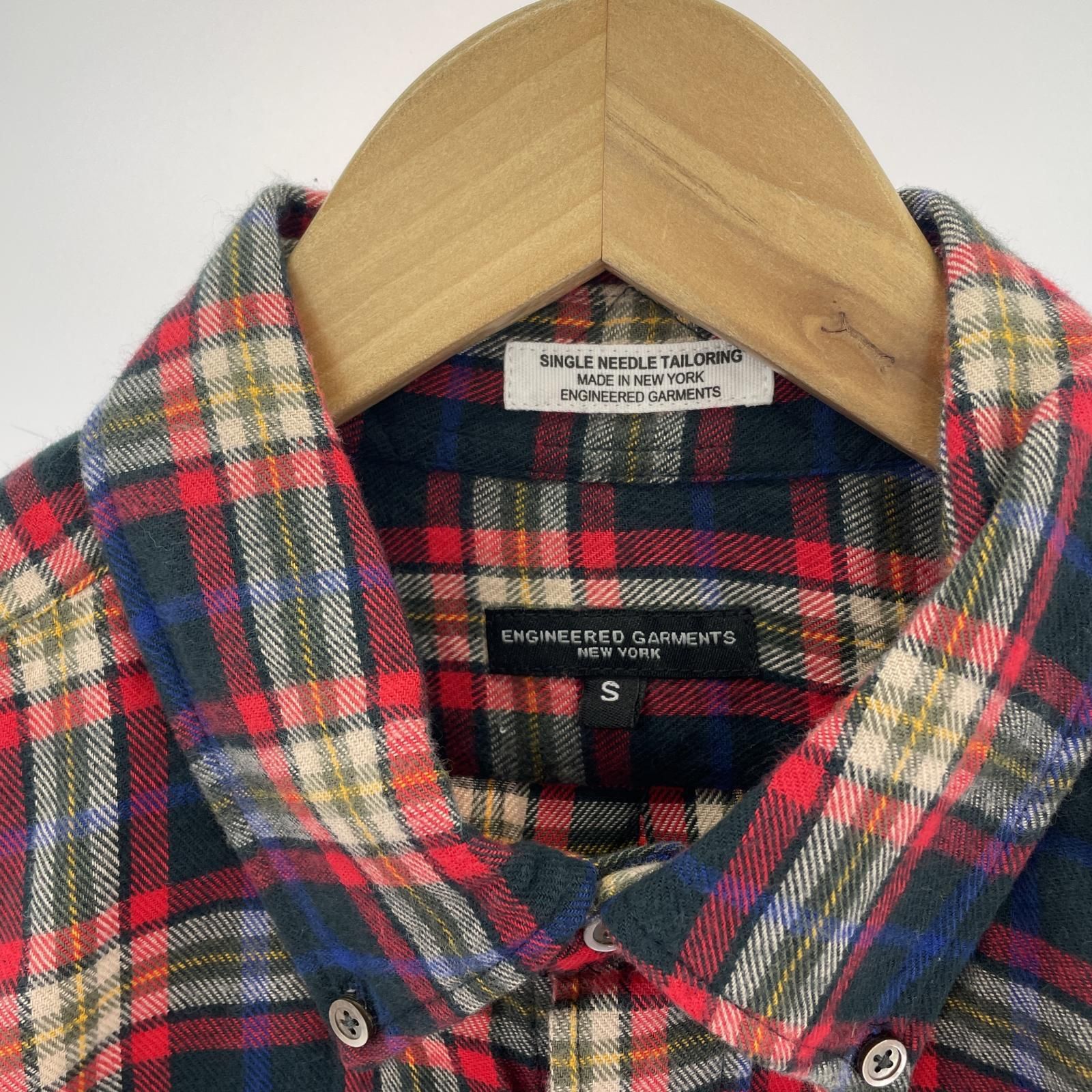 Engineered Garments 長袖シャツ コットンチェックシャツ S レッド