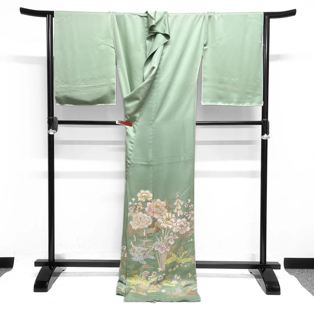 未使用 千總謹製 色留袖 刺繍 花模様 牡丹 菖蒲 鈴蘭 着物 024a d 