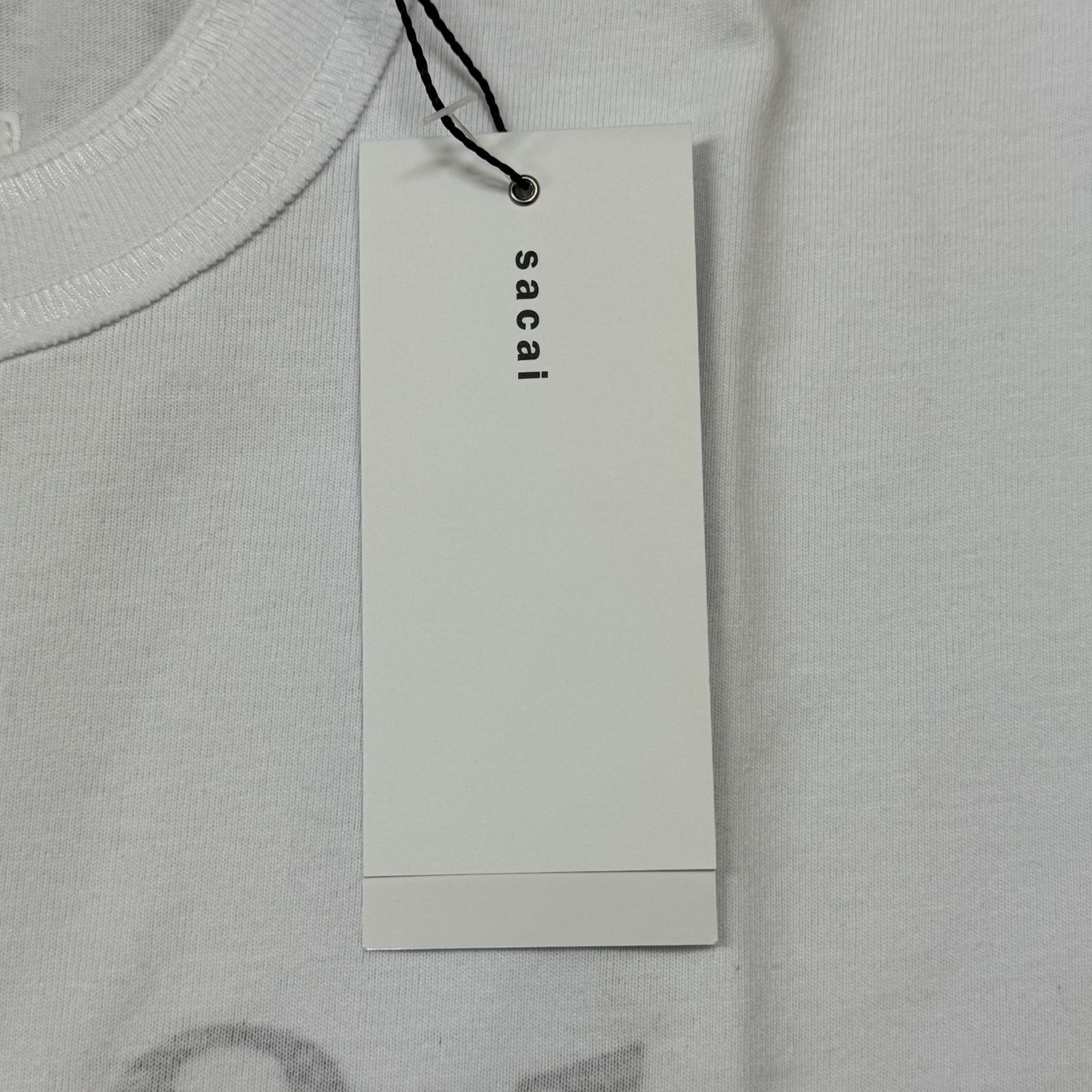 新品未使用 sacai 異素材カットソー sacai(サカイ) 17SSCUT UP T-SHIRT サイドZIPプリントTシャツ