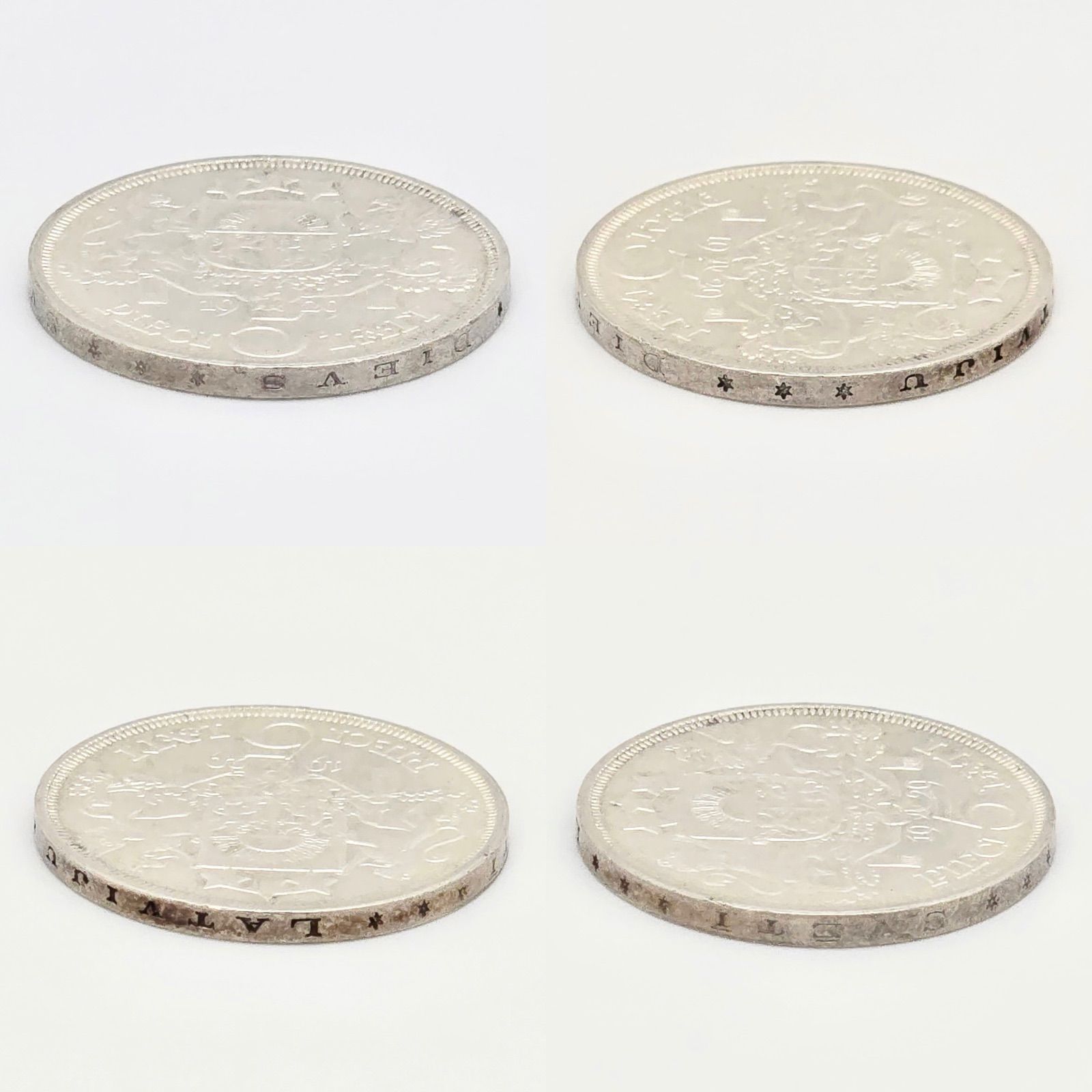 ラトビア 1929年 5ラッツ 銀貨 直径37.1㎜ 24.96g 銀835 比重