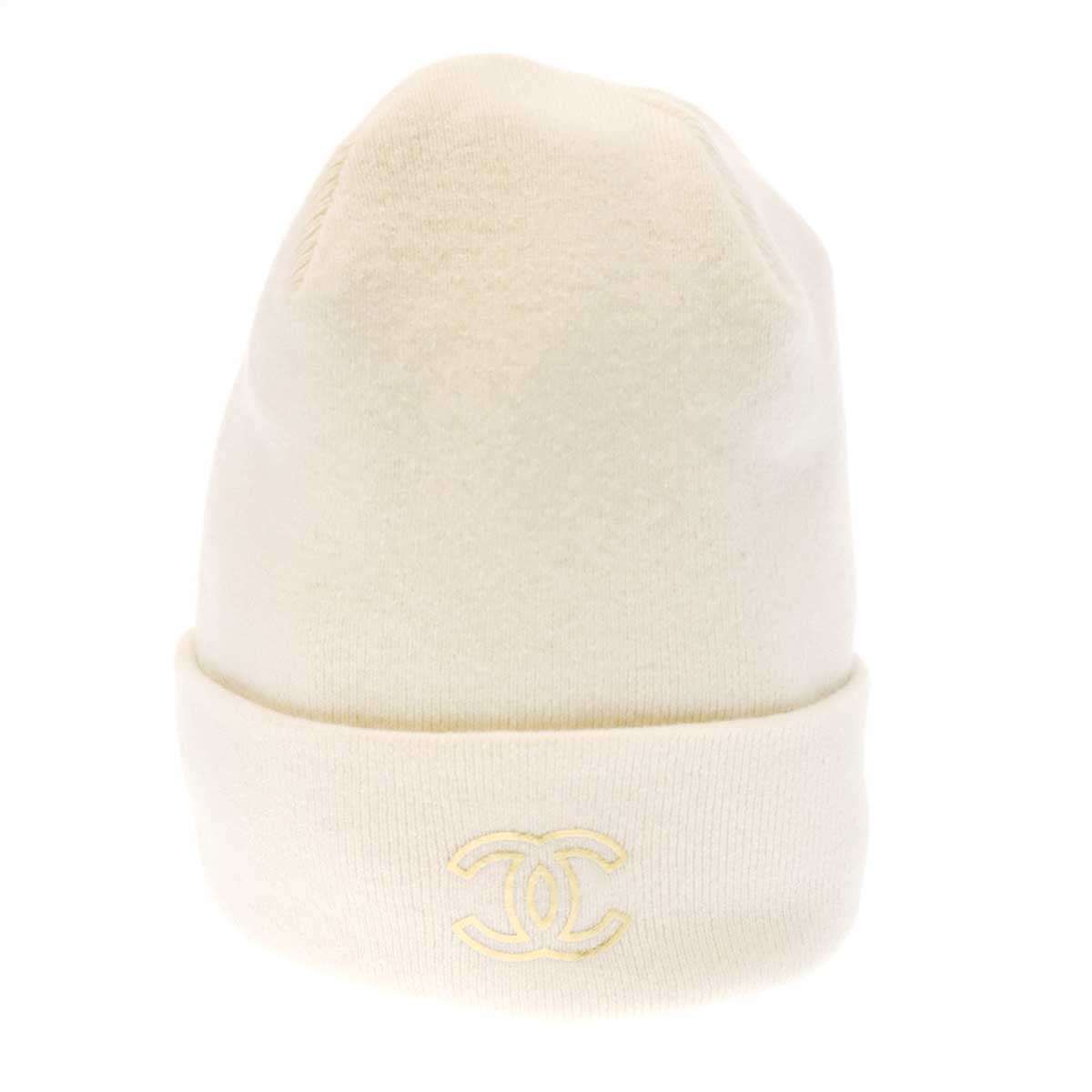 CHANEL シャネル ココマーク カシミヤビーニーニットキャップ ホワイト