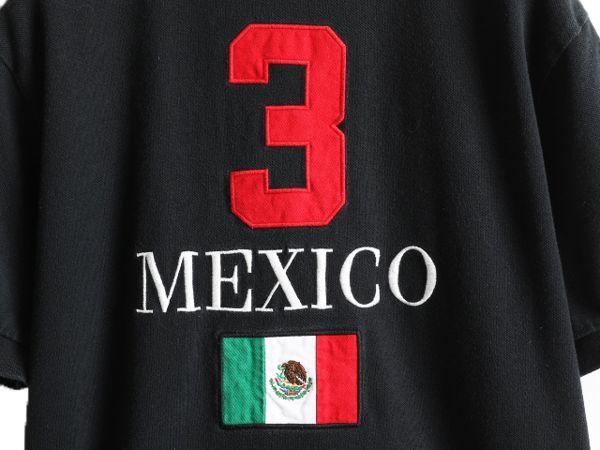 ビッグポニー メキシコ代表 ポロ ラルフローレン 鹿の子 半袖ポロシャツ S 黒