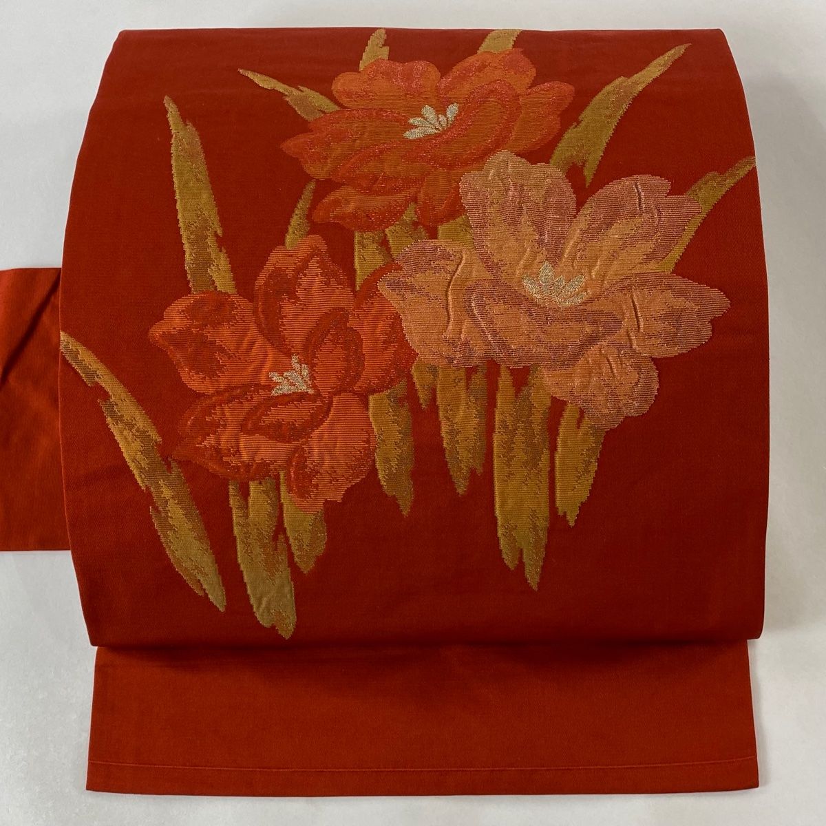 10-97 開き名古屋帯 正絹 着物 紬 美品 10-97 開き名古屋帯 正絹 着物 紬 美品 名古屋帯 美品 優品 花