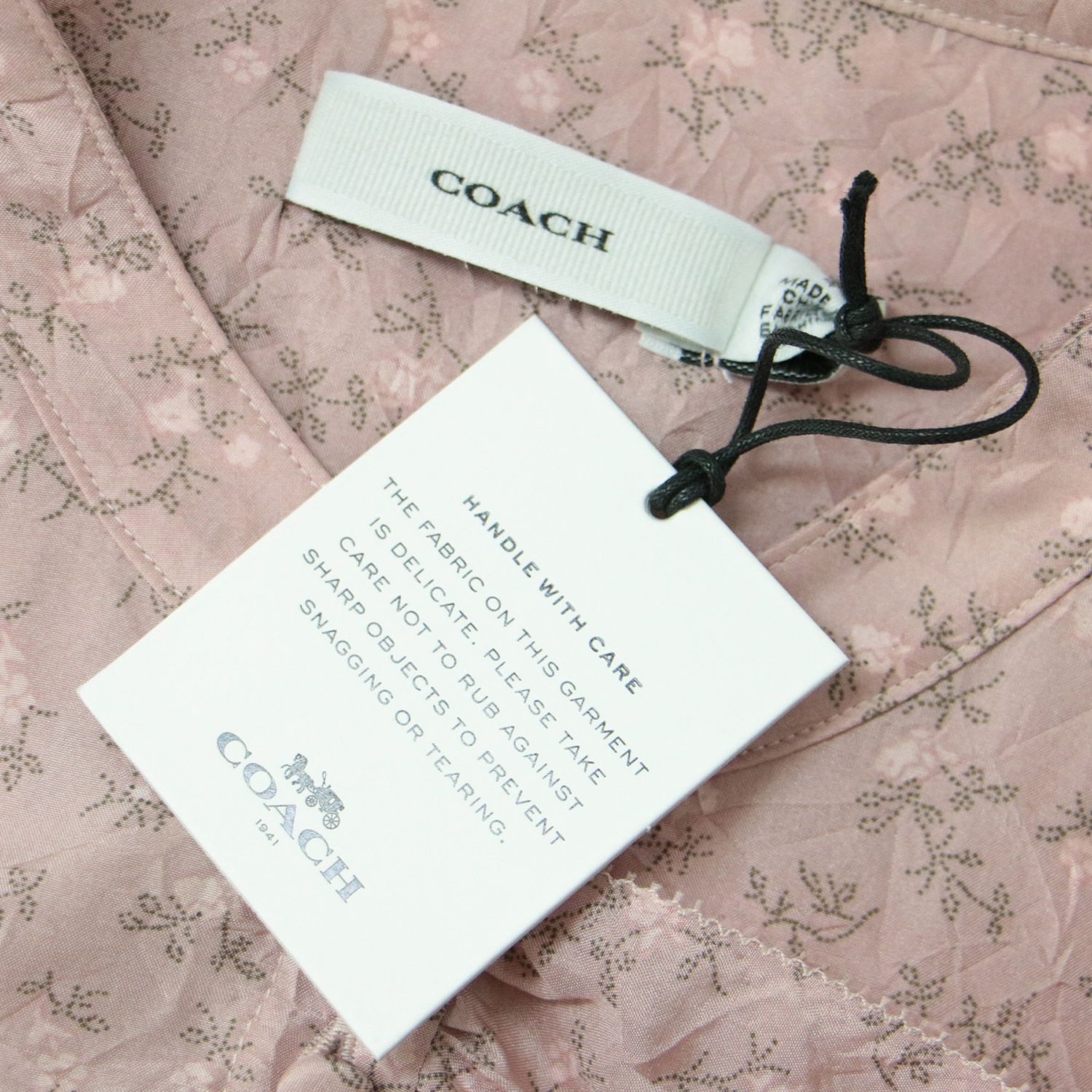 美品 COACH コーチ シルク 絹 ワンピース ドレス ロング マキシ フレア 