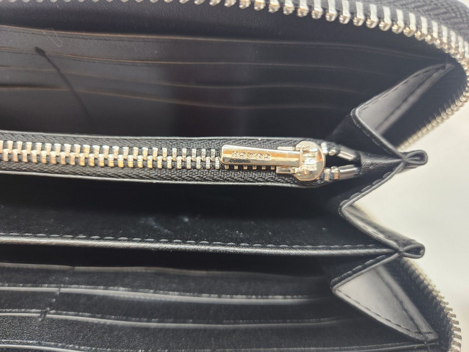 未使用】COACH コーチ ラウンドファスナー 長財布 ミント&サーフ