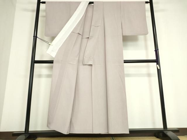 平和屋着物＊夏物 江戸小紋 絽縮緬 鮫小紋柄 牡丹鼠色 正絹