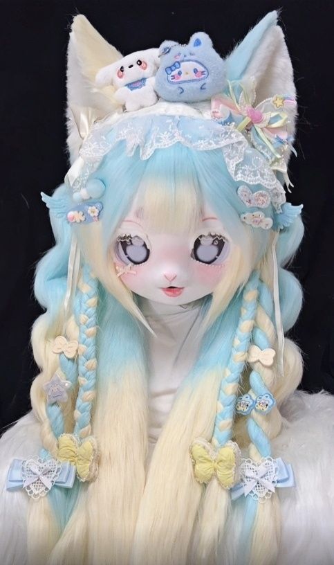 着ぐるみヘッド 猫全頭　ケモノ マスク コスプレ コスチューム kigurumi 着ぐるみヘッド 猫 紺 全頭ヘッド ケモノ マスク ファースーツ