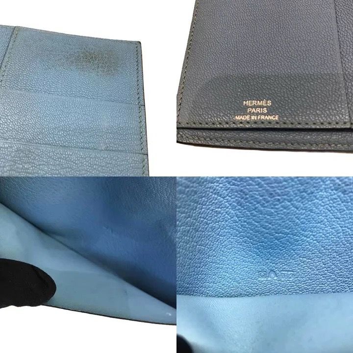 エルメス エヴリン 札入れ 長財布 シェーブル レザー パンチング  