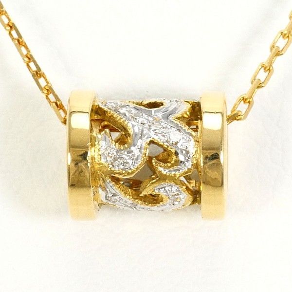 18K YGWG ネックレス necklace ダイヤ 総重量約2.9g 約45cm