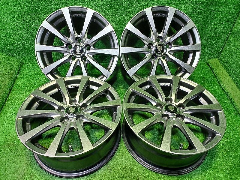 社外 ユーロスピードG|O MID ｶﾛｰﾗｽﾎﾟｰﾂ ﾌﾟﾘｳｽ ホイール アルミ ガンメタ 15インチ 6.5J 5穴 4本 100 40