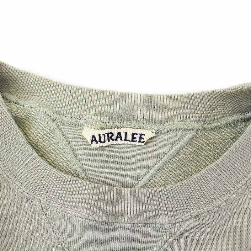 オーラリー AURALEE 22SS LIGHT FLOWY SWEAT P/O スウェット トレーナー 長袖 1 M 緑 グリーン  A22SP03LU /KH