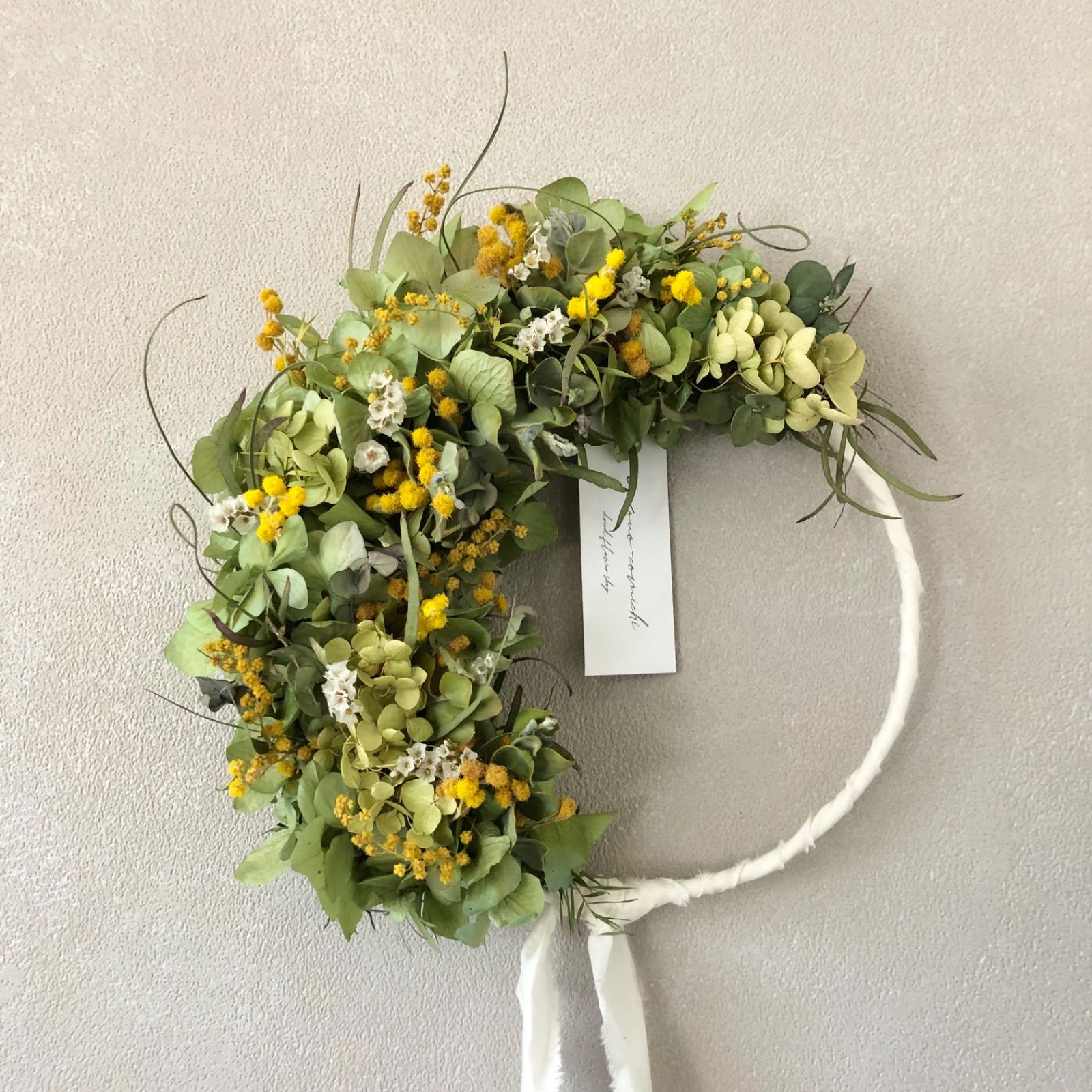 Spring 春 ミモザとアジサイのハーフリース 21〜53cm - メルカリ
