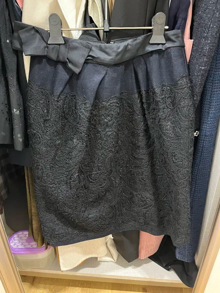 アシンメトリー デニム ミディ スカート アシンメトリーダメージデニム