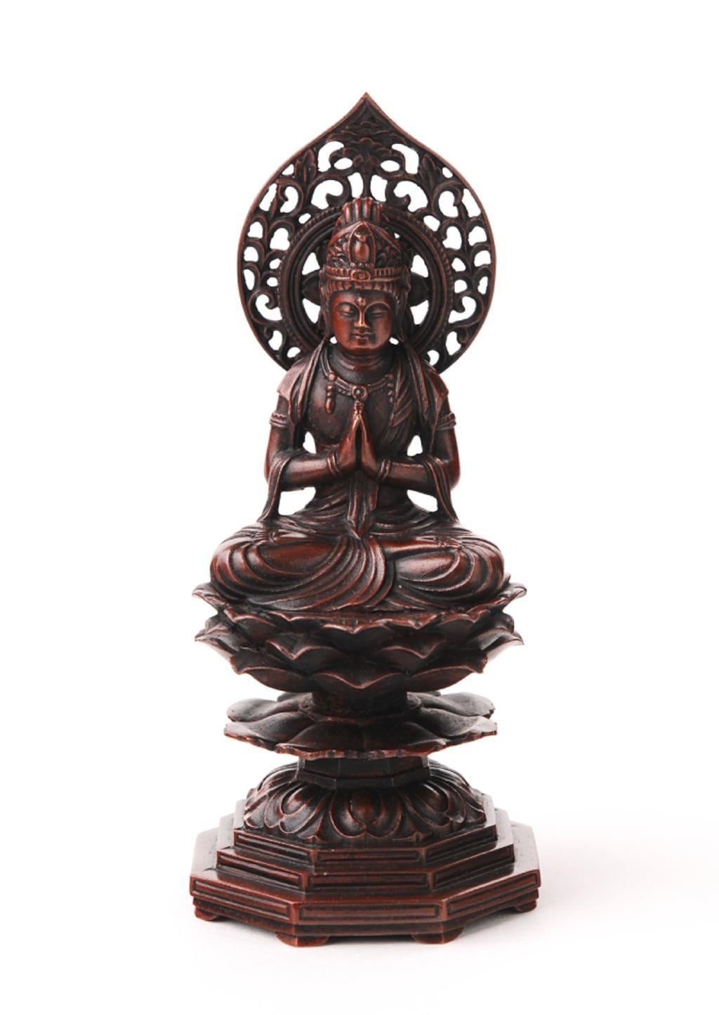 勢至菩薩 - 総高14cm 銅製 高岡銅器 仏像