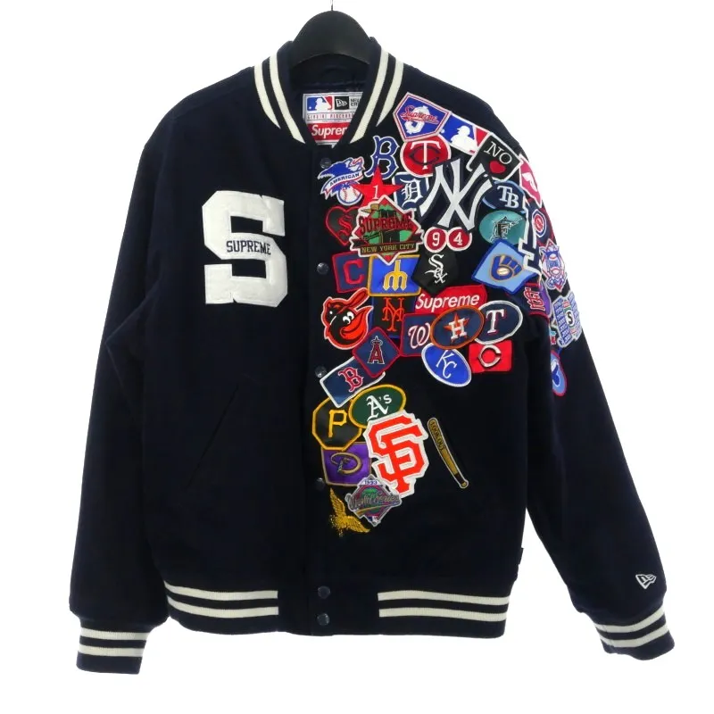 supreme  MLB スタジャン　ブルゾン   ブラック Supreme（シュプリーム）スタジャン 黒 サイズ:M メンズ