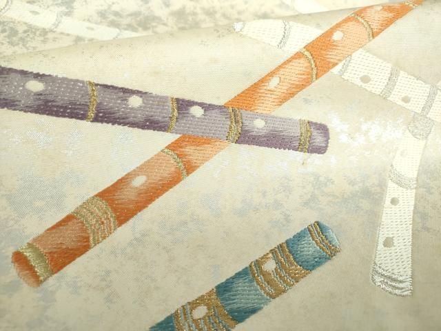 平和屋着物○西陣河村織物謹製・手織り 六通柄袋帯 唐織 菱取能衣文