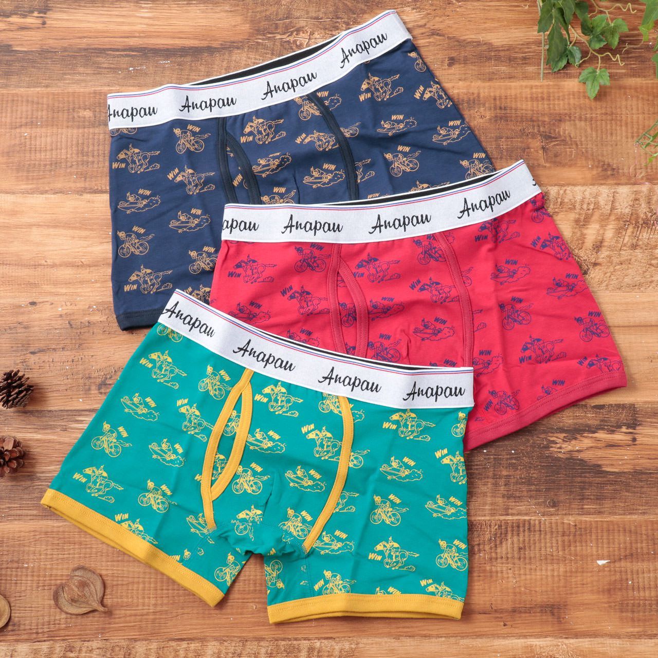 新品⭐︎Anapau アナパウ　ボクサーパンツ３枚セット　全て前開き　Lサイズ 新品⭐︎Anapau アナパウ ボクサーパンツ3枚セット 全て前開き L