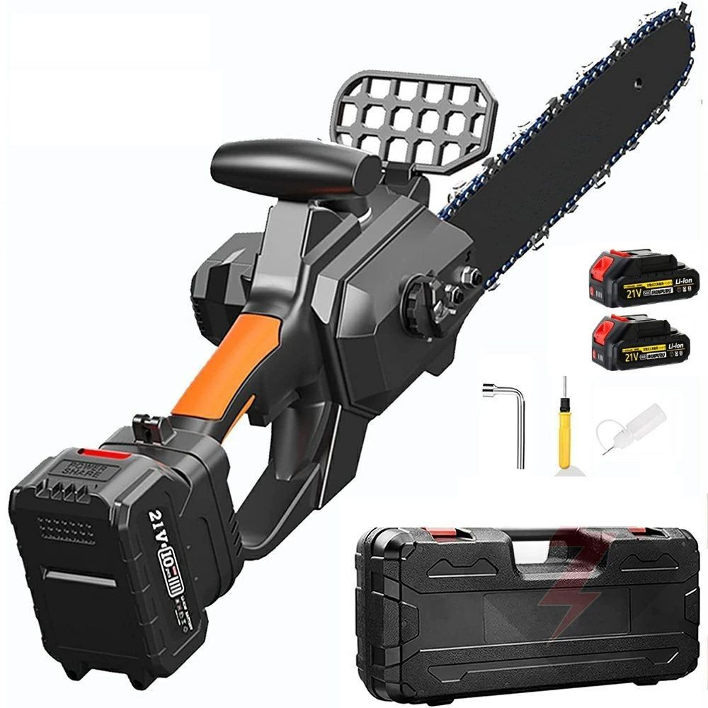 ンソー 充電式チェーンソー 電動チェンソー コードレス 18Ｖ 10インチ 電動工具 ガイドバー250mm 屋外のこぎり ブラシレスモーター 自動給油 安全ロック 軽量 木工切断 伐採 枝切り 庭木 薪作り 電動ノコギリ 15000mAhバッテリー*2