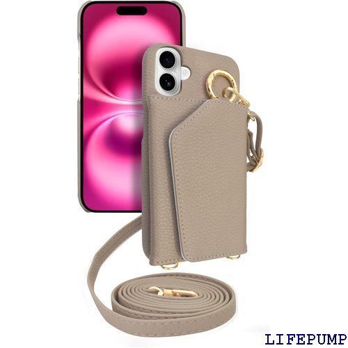 シズカウィル iPhone 16 用 ケース ショルダー カバー ショルダーストラップ アイファンデ5 ショルディー ドレスコード サンドベージュ 1個入り 2465