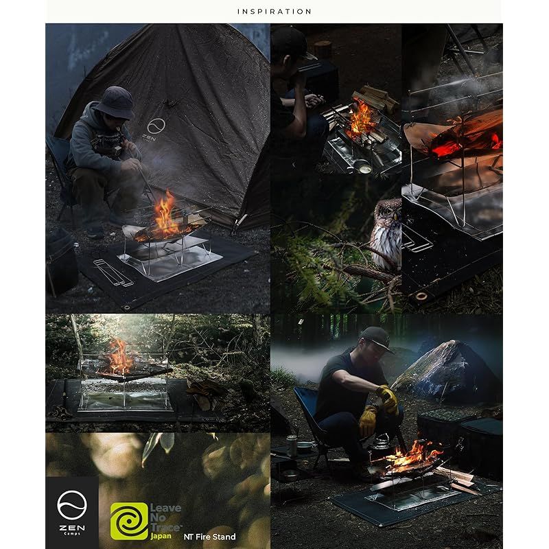 注目商品 ZEN Camps 焚き火台 NT Fire Stand コンパクト 折りたたみ式 キャンプ ソロキャンプ 焚き火 ステンレス製 収納袋付 焚き火台本体 1 OLIVEOS_COM_TR