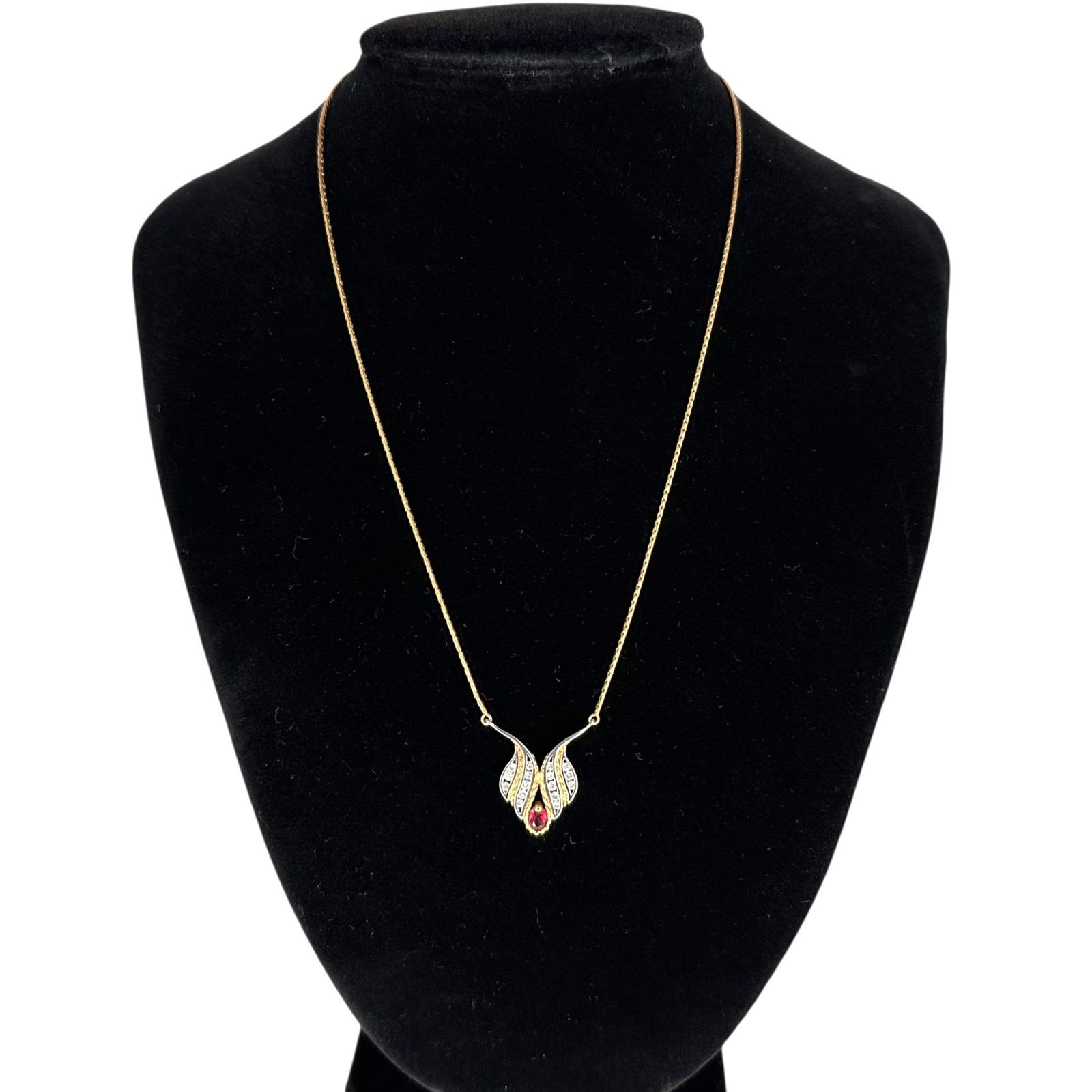 18 K 750刻印ネックレス 色石 メレダイヤ0.24 ct 約7.42 g 40 cm レディース ジュエリー 宝石 -A 9304