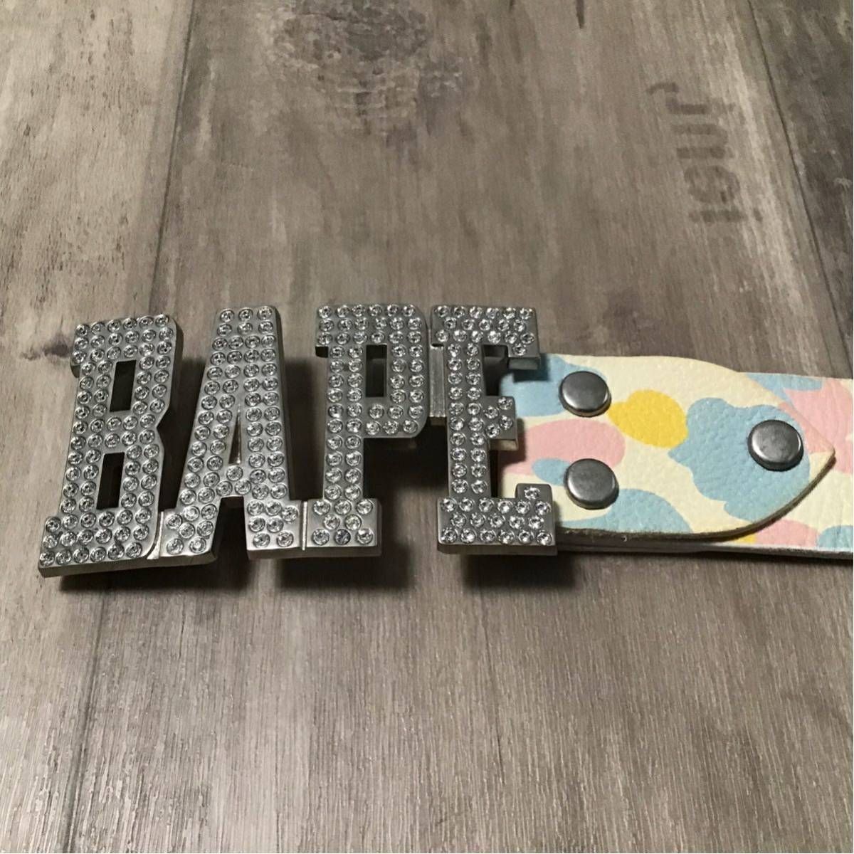 スワロフスキー マルチカモ レザー ベルト a bathing ape swarovski leather belt エイプ ベイプ cotton  candy camo multi camo BAPE