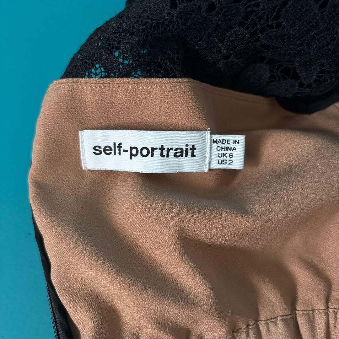 self portraitセルフポートレイト XS ブラック レースワンピース  