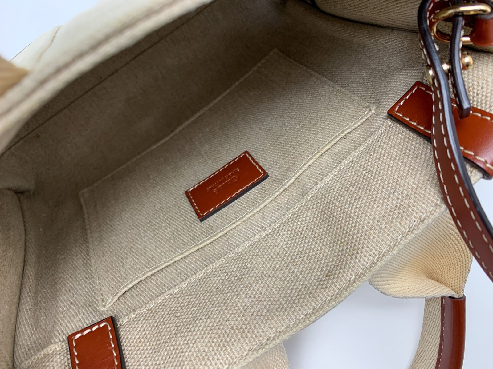 Chloe クロエ WOODYスモールトートバッグ White&Brown ホワイト 