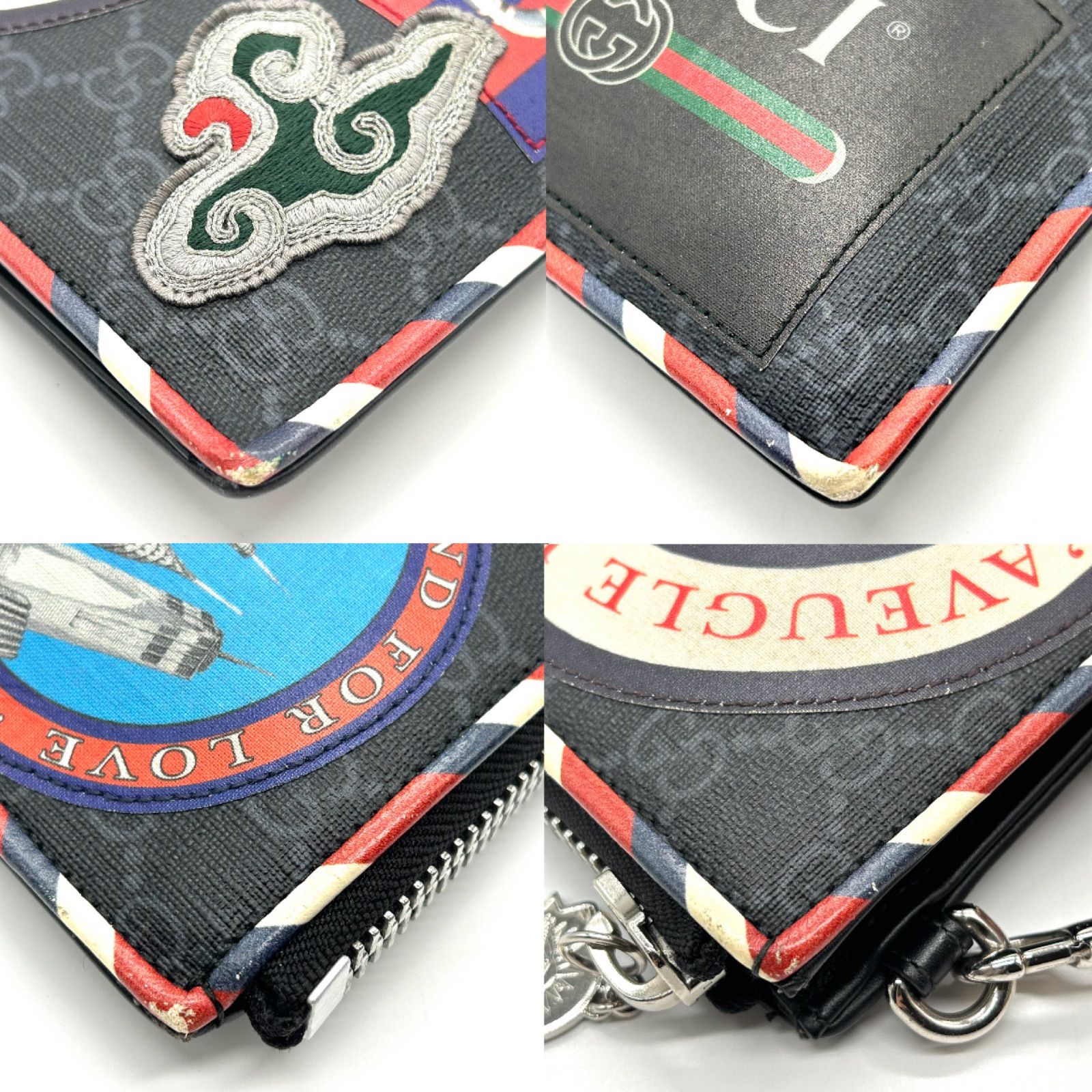 GUCCI コインケース ナイトクーリエ GG柄 タイガー PVC レザー GUCCI コインケース ナイトクーリエ GG柄 タイガー PVC レザー